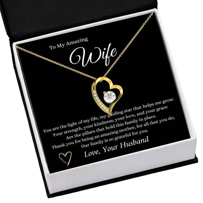 To My Amazing Wife Necklace, Perfect Gift For Anniversary Birthday Mother's Day Or Christmas, Jewelry Gift For Wife, Love...