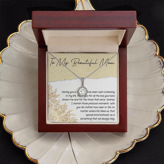 To My Beautiful Mom Necklace, Gift Mom Necklace, Wedding, Birthday, Christmas Gift, Necklace With Message Card, Gift For Mother Women, Jewelry Box For Women, Necklace With Gift Box, Gifts For Birthday