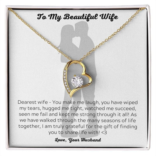 To My Beautiful Wife Necklace, Romantic Birthday Gift For Wife, Wife Sentimental Gift, Wife Necklace, Anniversary...