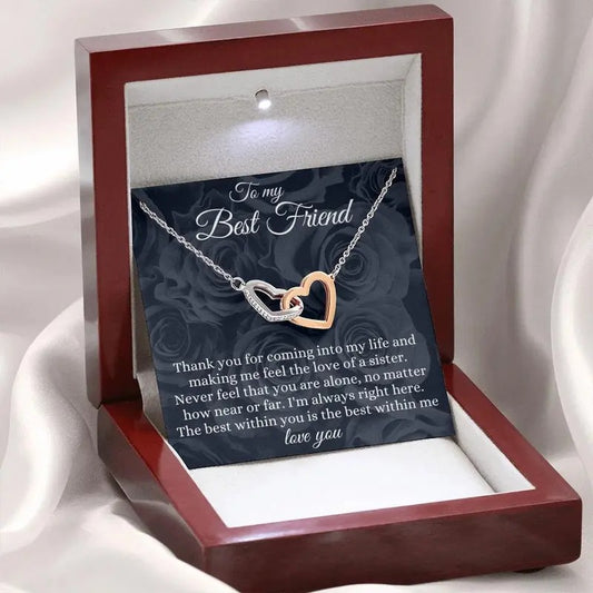 To My Best Friend Necklace, Sisters By Heart Necklace, Best Friend Jewelry, Gift For Bff Necklace, Friendship Quote Necklace, Necklace With Message Card, Gift For Sister Bff, Jewelry Gift, Gifts For Her, Necklace With Gift Box, Gifts For Christmas