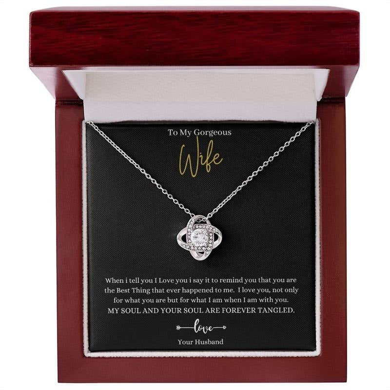 To My Gorgeous Wife Necklace, Gift For Her Wife Pendant Necklace, Wife Birthday Gift, Wife Necklace From Husband, Love...