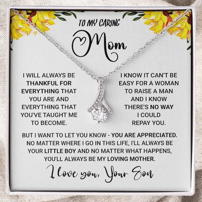 To My Mom I Love You Eternal Hope Necklace, Gift For Mom From Son, Necklace With Message Card, Gift For Mother Mommy, Necklace Gift, Necklace With Gift Box, Gifts For Birthday