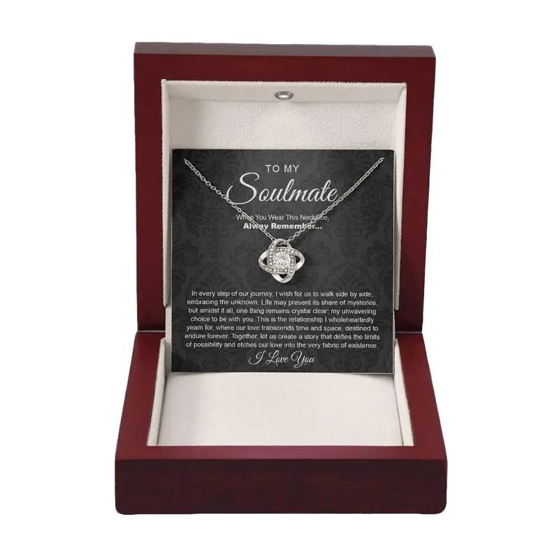 To My Soulmate Necklace, Anniversary Christmas Gift For Her, Valentines Day Gift, Love Necklace With Message Card, Gift For Women, Necklace With Gift Box, Valentines Present Ideas, Necklace Box, Gifts For Valentines Day