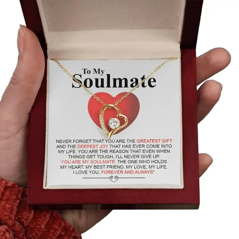 To My Soulmate Necklace, Forever Love Necklace, For Soulmate, From Girlfriend, From Boyfriend, Christmas Gift, Love...