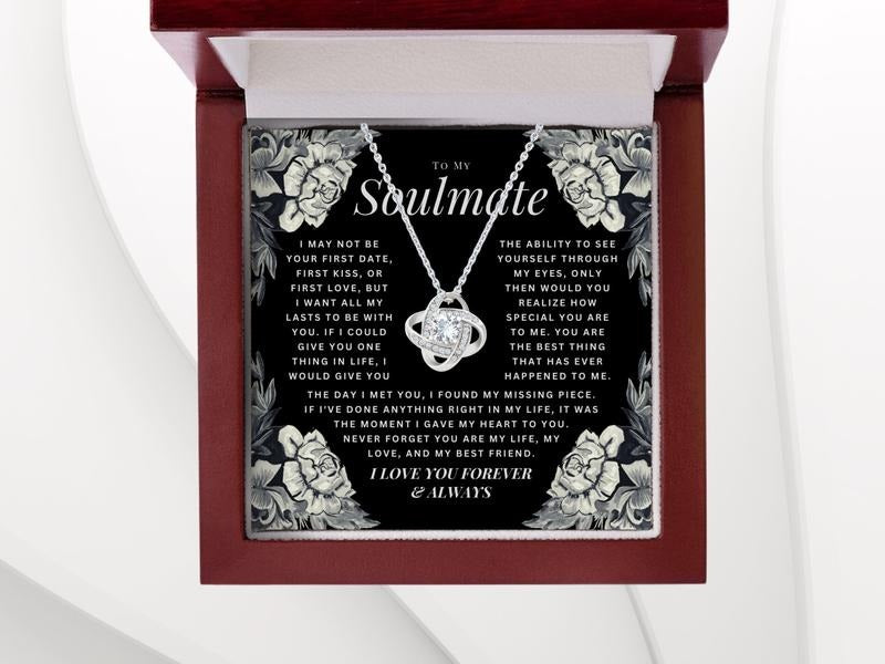 To My Soulmate Necklace, Love Necklace Gifts For Her, Wife, Girlfriend Gift Ideas, Soulmate Necklace Gift For Her, Love...