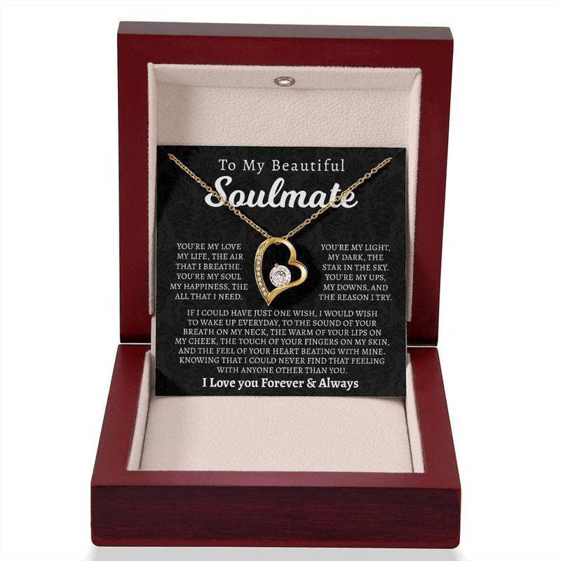 To My Soulmate Necklace, You're My Love, Soulmate Gift, Gift For Her, Girlfriend Wife Necklace, Valentine's Day Gift,...