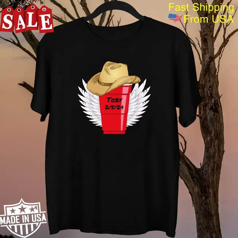 Toby Keith Shirt Red Solo Cup Wings Gift For Fans Unisex All Size Shirt