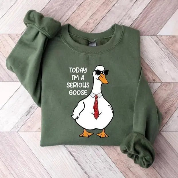 Today I'm A Serious Goose Sweatshirt, Silly Goose Sweatshirt, Funny Men's Women's Sweater, Trendy College Hoodie, Gift...