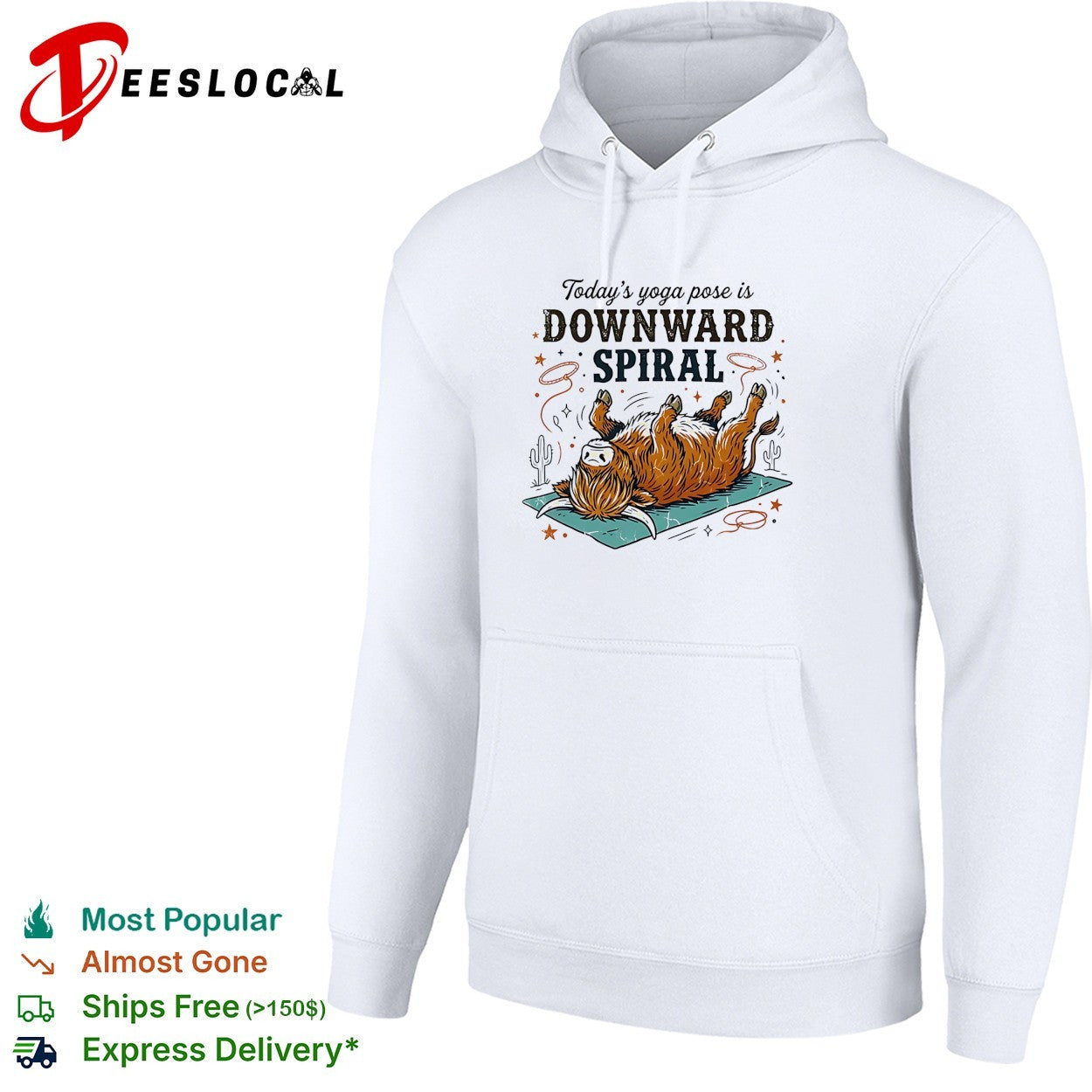 Today’s yoga pose is downward spiral highland cow shirt