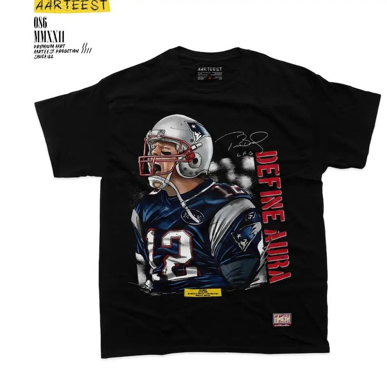Tom Brady Define Aura GOAT T-Shirt - 100% Cotton Made In USA