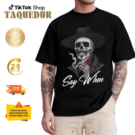 Tombstone Doc Holliday Say When Retro Vintage T-Shirt, Doc Holiday Shirt, Say When Shirt, Tombstone Shirt, Western Cowboy Shirtstyle{n002}2