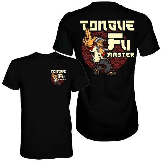 Tongue Fu Master Cotton Tee, Funny humor tee