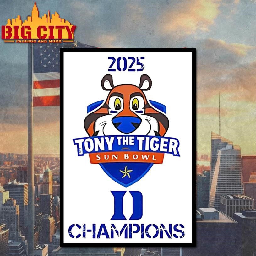 Tony The Tiger Sun Bowl Champions 2025 Duke Football Shirt