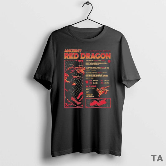 Top Dungeons Dragons Ancient Red Dragon Stats T Shirt Sweater Hoodie, Sweatshirt | WearSparks.com