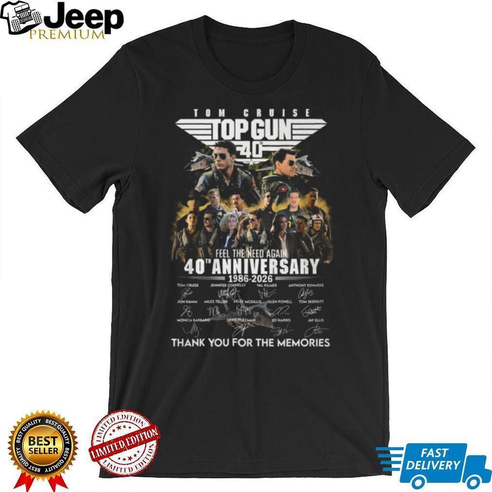Gun 40th Anniversary 1986 2026 Movie Cast Signatures T Shirt