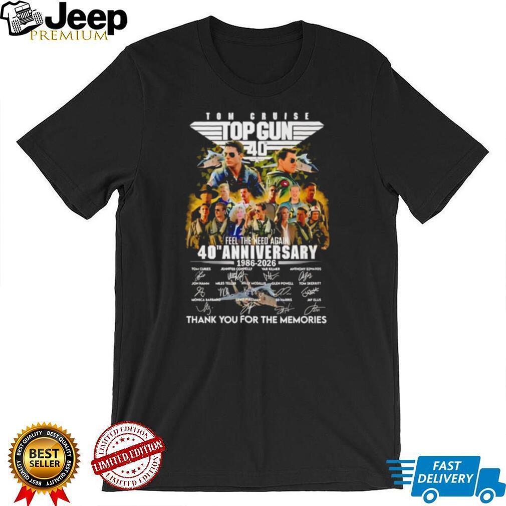 Gun 40th Anniversary 1986 2026 Tom Cruise Signature Memories T Shirt