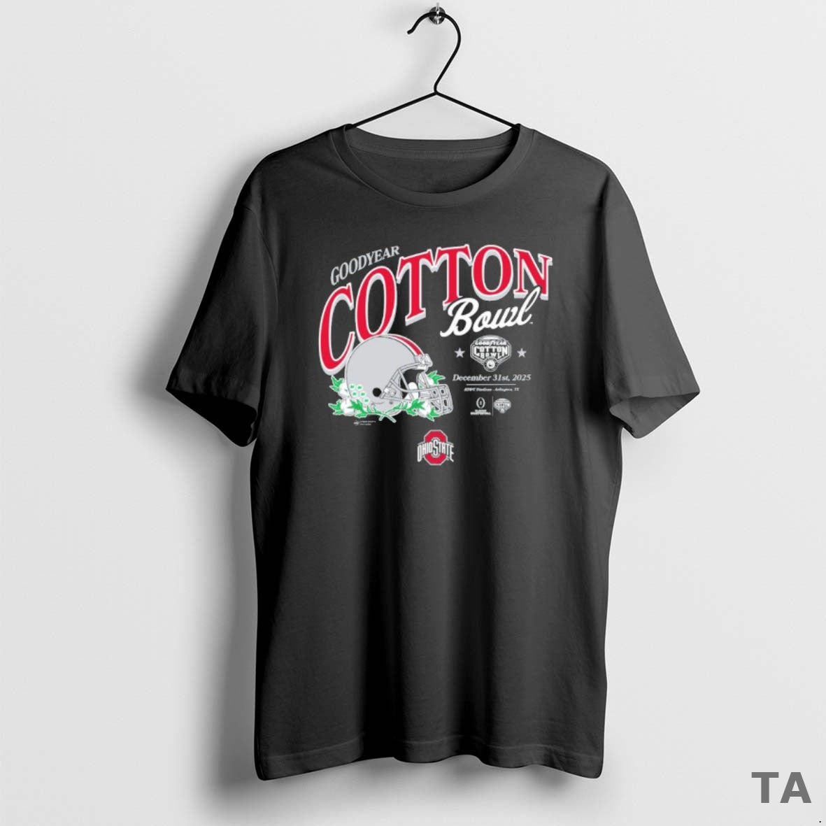 Top Ohio State Buckeyes 2025 Goodyear Cotton Bowl Helmet T Shirt Sweater