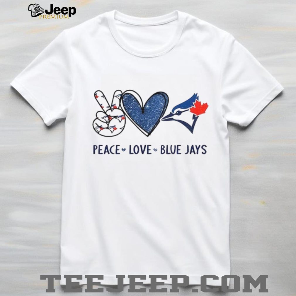 Toronto Blue Jays Peace Love Blue Jays Baseball Logo Graphic T Shirt