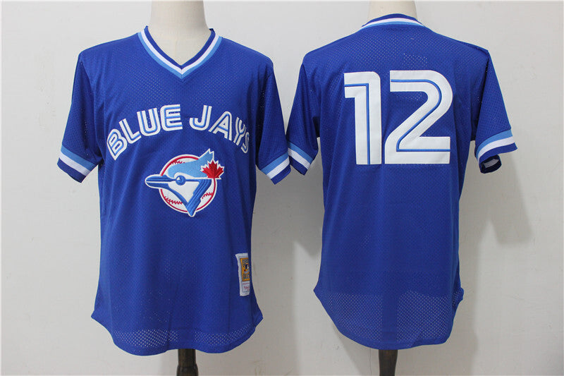 Toronto Blue Jays #12 Roberto Alomar Mesh Throwback