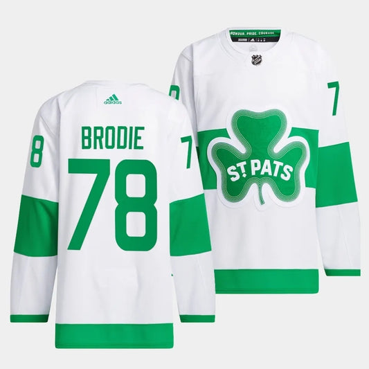 Toronto Maple Leafs #78 T.J. Brodie 2024 St. Patricks Alternate Authentic Jersey