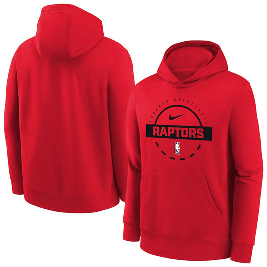 Toronto Raptors Red 2025 26 Practice Club Pullover Hoodie2