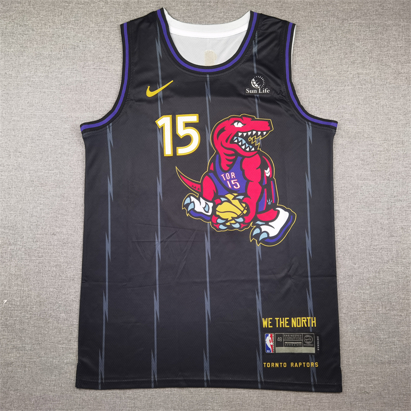 Toronto Raptors #15 Vince Carter 25 New Season Raptors 15 # Carter Black Jersey Style 2