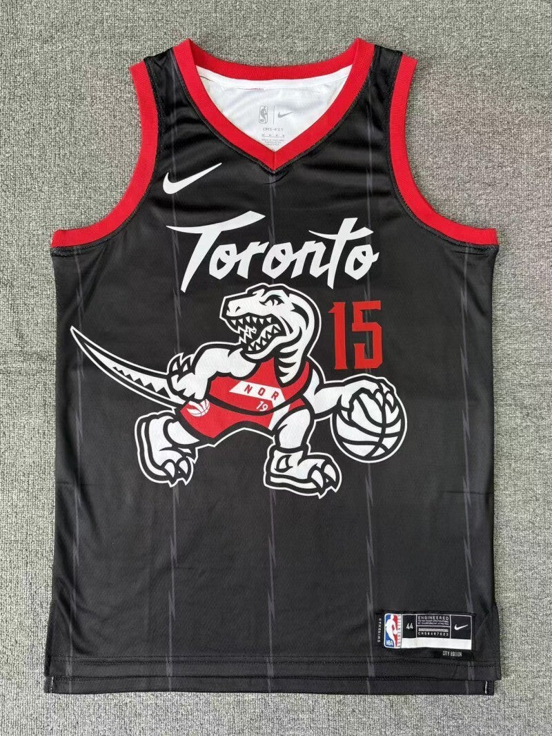 Toronto Raptors #15 Vince Carter 26 Season Raptors City Black Style 2