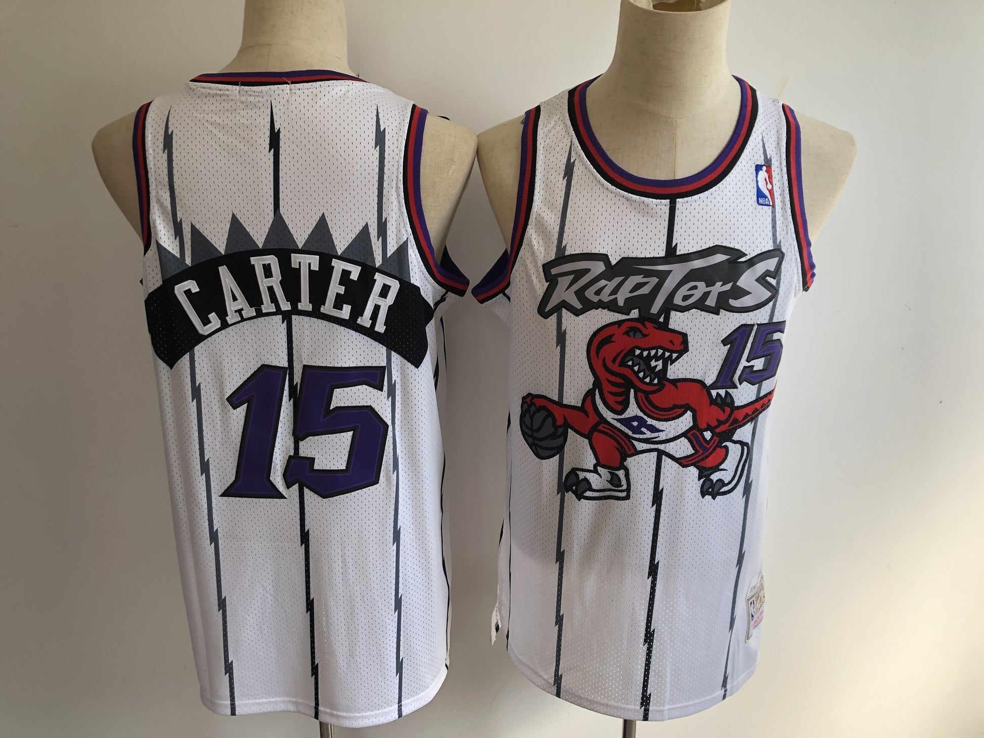 Toronto Raptors #15 Vince Carter Raptors 15 White Retro Style 1