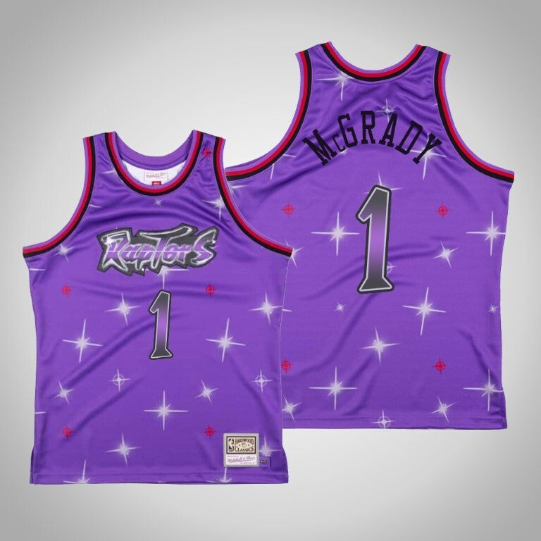 Toronto Raptors #1 Tracy McGrady Raptors 1 # McGrady Galaxy Edition Purple Jersey