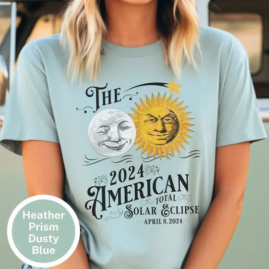 Total Solar Eclipse Funny Shirt April 8 2024, Vintage Style Matching Family Vacation Solar Eclipse Shirts, Solar Eclipse Viewing Party Tee