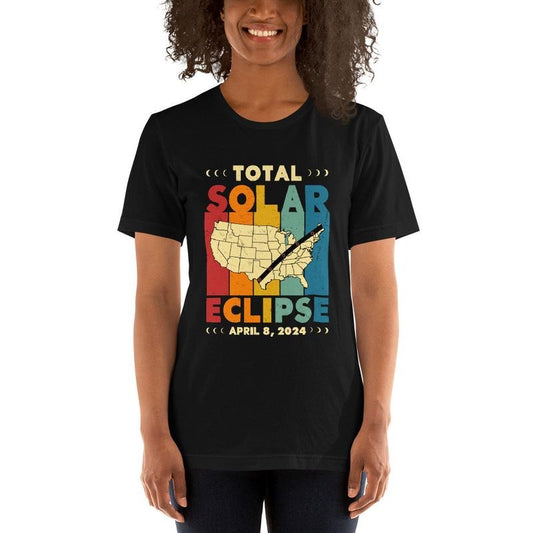 Total Solar Eclipse Shirt, Path Of Totality, April 8 2024, Vintage Solar Eclipse, Great American Eclipse, Totality Phases, Unisex T-Shirt, Gifts For Friends Family, Short Sleeve Tee Shirt, Gifts For Birthday