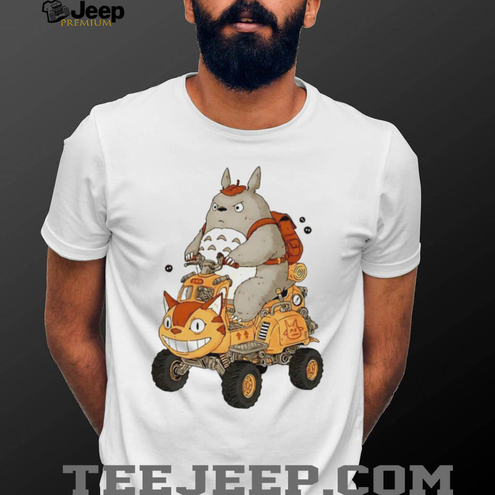 Totoro Riding Catbus ATV Mashup Studio Ghibli Fan T Shirt