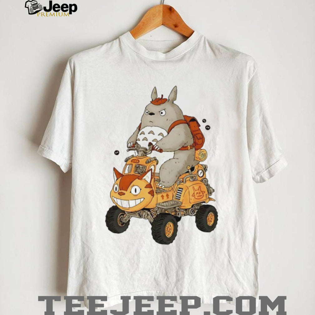 Totoro Riding Catbus ATV Mashup Studio Ghibli Fan T Shirt
