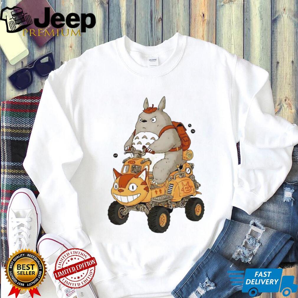 Totoro Riding Catbus ATV Mashup Studio Ghibli Fan T Shirt