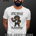 Tough Dachshund In Suit T Shirt “I Won’t Back Down” Doxie Power Graphic