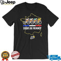 Tour De France cyclists racing over France map graphic shirt