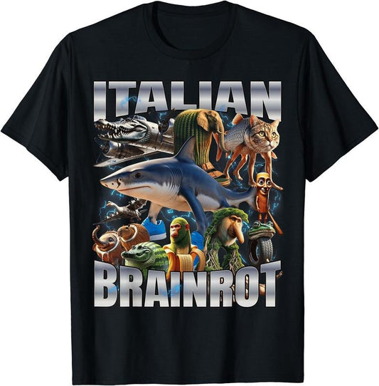 Tralalero Tralala Bombardino Crocodilo - Italian Brainrot T-Shirt | Unisex Cotton Tee Gift, Crewneck, Short Sleeve