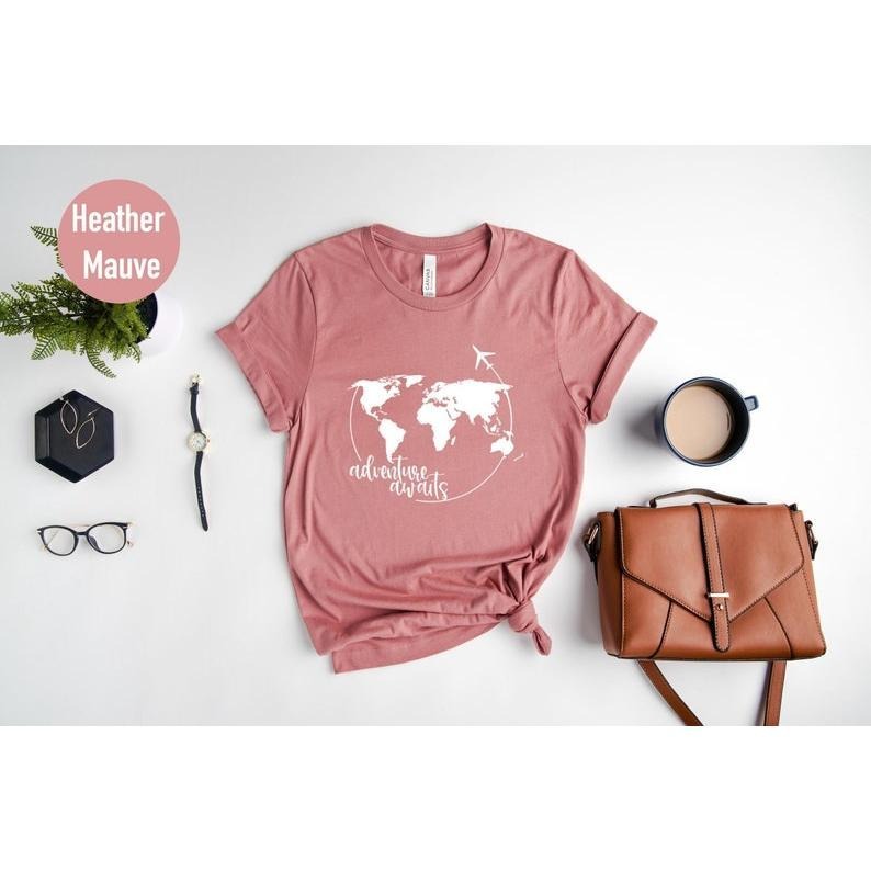 Traveler Gift, Travel Shirt, Vacation Shirt, Travel Lover, World Map Shirt, Airplane Mode Shirt, Exchange Student,...
