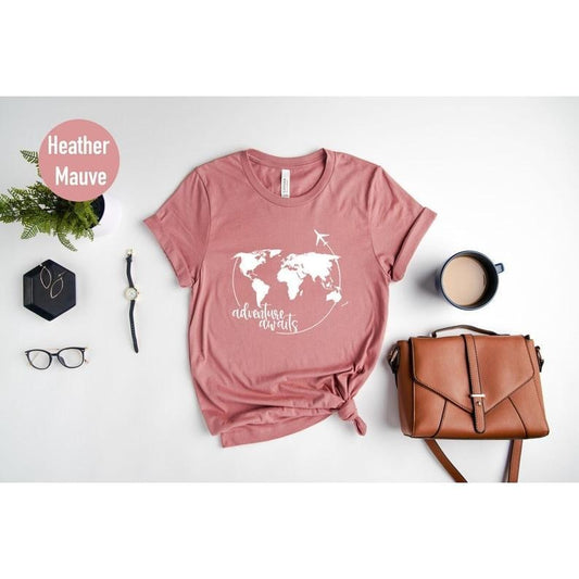 Traveler Gift, Travel Shirt, Vacation Shirt, Travel Lover, World Map Shirt, Airplane Mode Shirt, Exchange Student,...