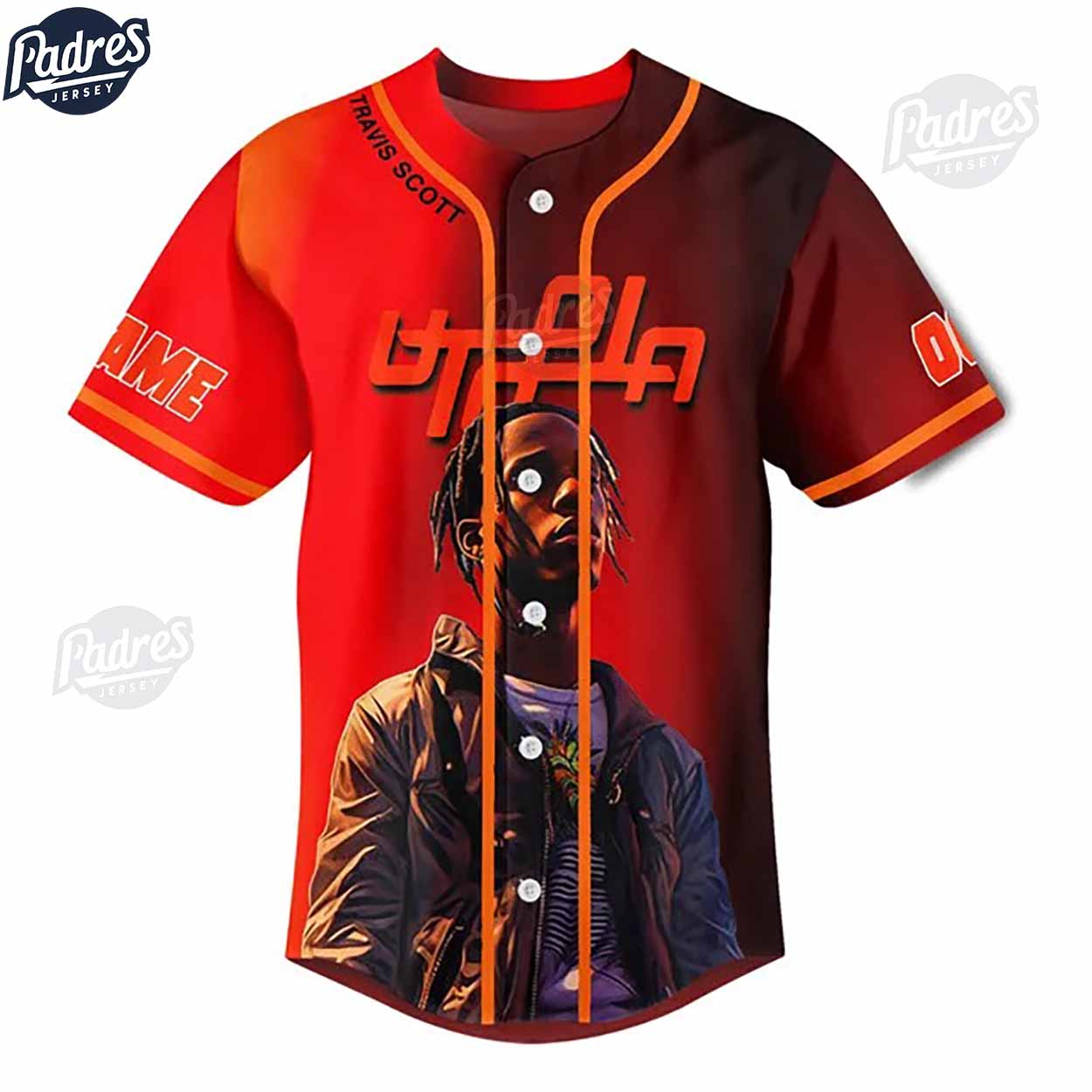 Travis Scott Look Mom I Can Fly Custom Baseball Jersey - Padres Jersey Oasis: Elevate Your Baseball Style Game... (Image 2)
