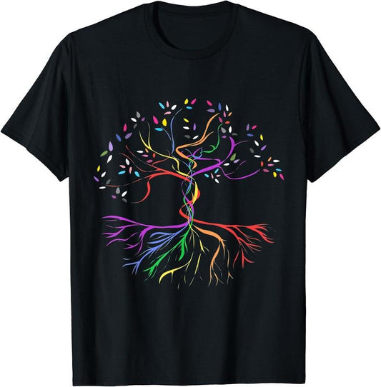 Tree Life Rainbow LGBT Cool Gay Pride Flag Ally T-Shirt | Unisex Cotton Tee Gift, Crewneck, Short Sleeve