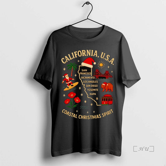 Trending California Usa Coastal Christmas Spirit T-Shirts, Hoodie, Sweatshirt | WearSparks.com