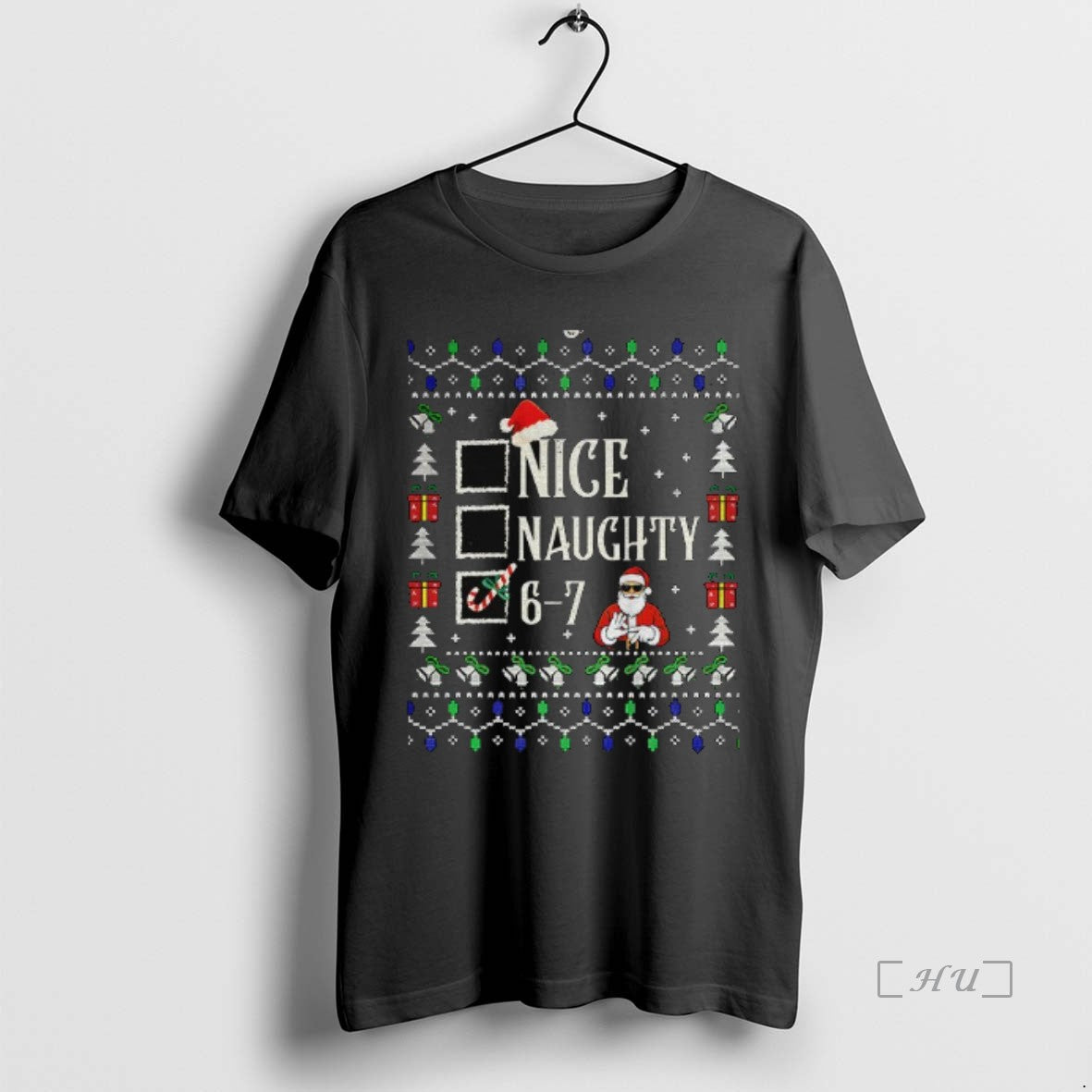 Trending Funny Santa Nice Naughty 6 7 Gen Z Slang Christmas Premium T Shirts Sweater Hoodie, Sweatshirt | WearSparks.com