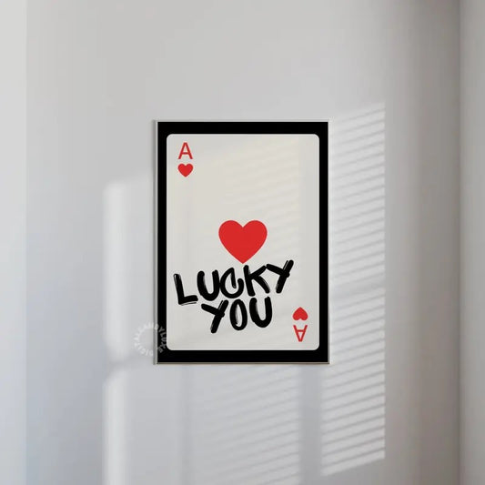 Trendy Wall Art Prints, Lucky You Playing Card, Retro Wall Art, Retro Prints, Neutral Prints, Gallery Wall Art, Poster...