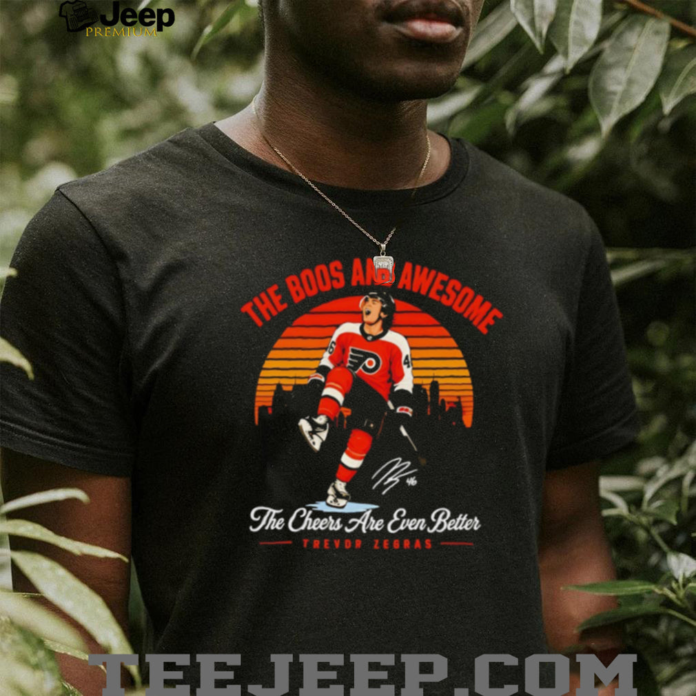 Trevor Zegras Anaheim Ducks The Boos Are Awesome Retro Sunset Fan T Shirt