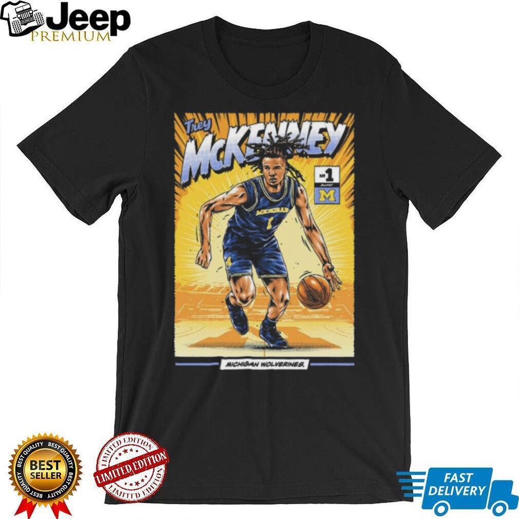 Trey McKenney Michigan Wolverines Comic Style Basketball Graphic T Shirt