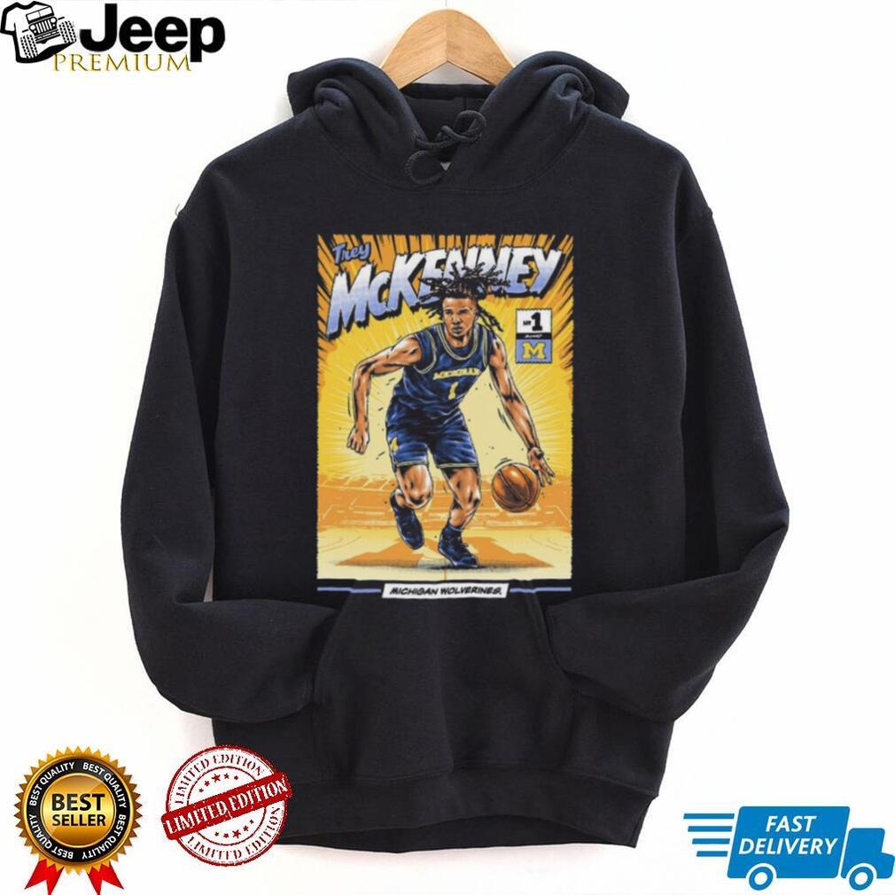 Trey McKenney Michigan Wolverines Comic Style Basketball Graphic T Shirt