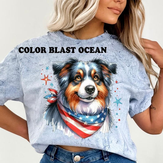 Tri Aussie Patriotic Dog Shirt ~ Unisex Apparel Relaxed Fit Printed In The USA Clothing Womenswear Casual Comfort Cotton Top Athletic Boho Chic