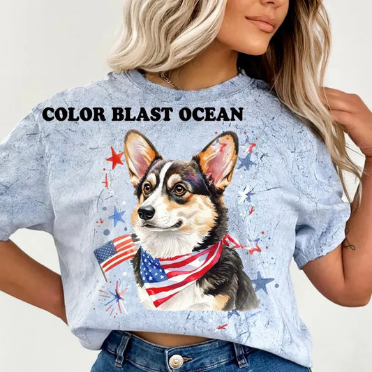 Tri Colored Corgi Patriotic Dog Shirt ~ Unisex Apparel Relaxed Fit Printed In The USA Clothing Womenswear Casual Comfort Cotton Top Athletic Boho Chic
