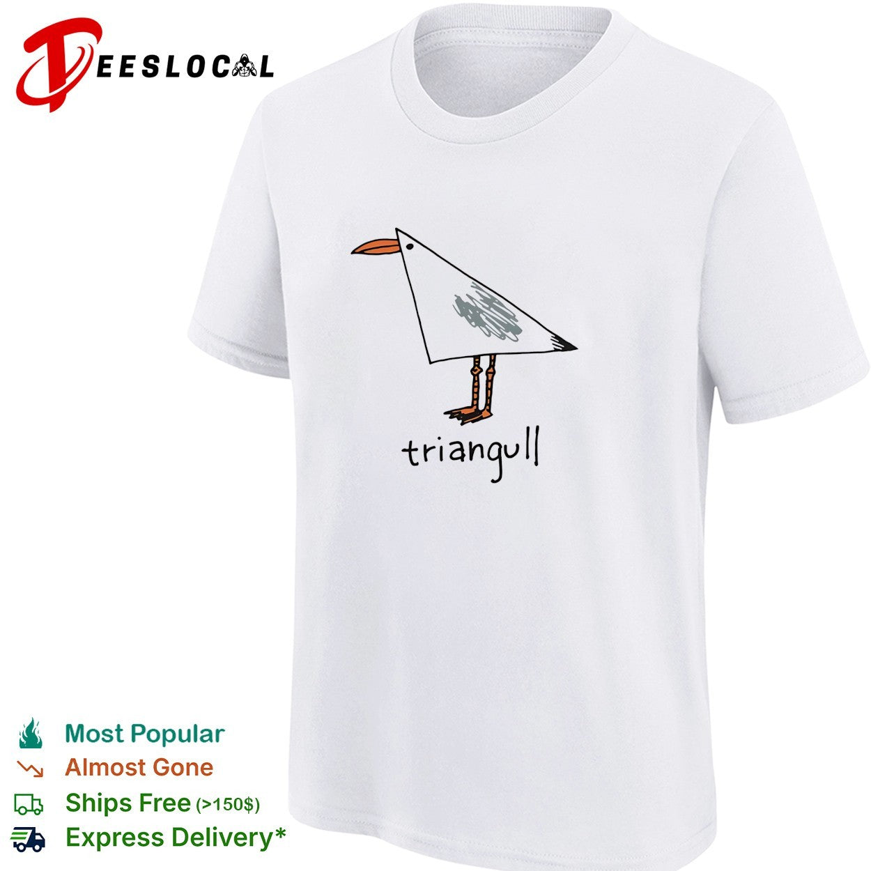 Triangull triangle seagull bird pun shirt